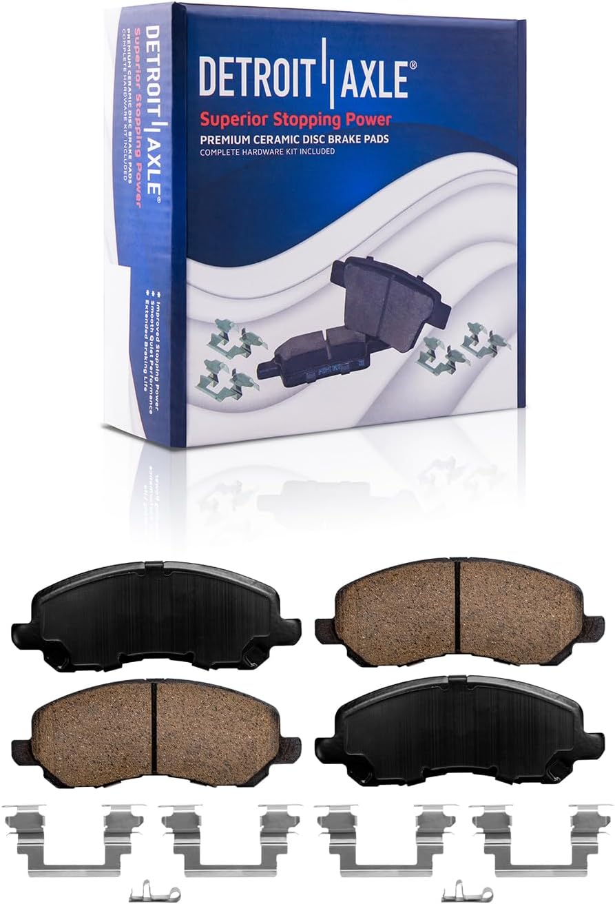 Detroit Axle - Brake Kit for 2004 2005 2006 Mitsubishi Lancer Replacement Drilled & Slotted Disc Brake Rotors Ceramic Brakes Pads Front and Rear