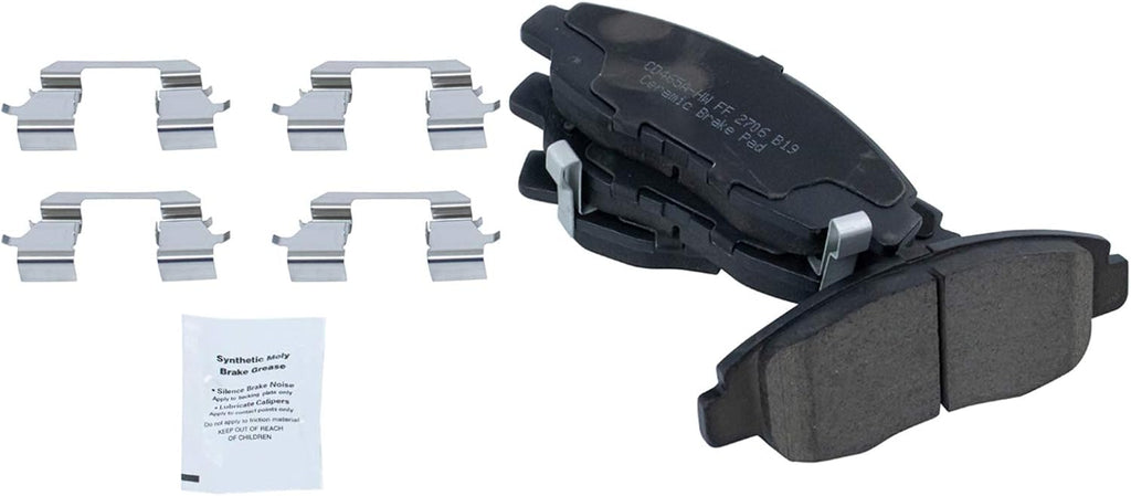 TRQ Front Brake Pad and Rotor Set Ceramic Rotors Calipers Hoses Compatible with 2001-2005 Honda Civic
