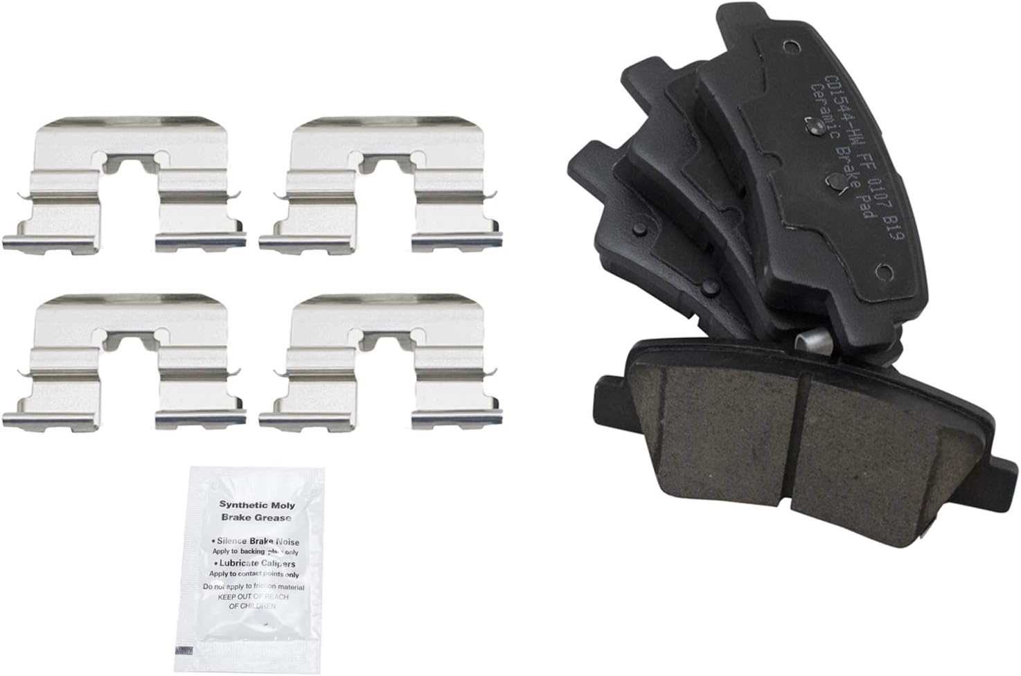 TRQ Rear Brake Pad and Rotor Set Ceramic Rotors Calipers Compatible with 2015 Hyundai Sonata 2014-2014 Kia Optima