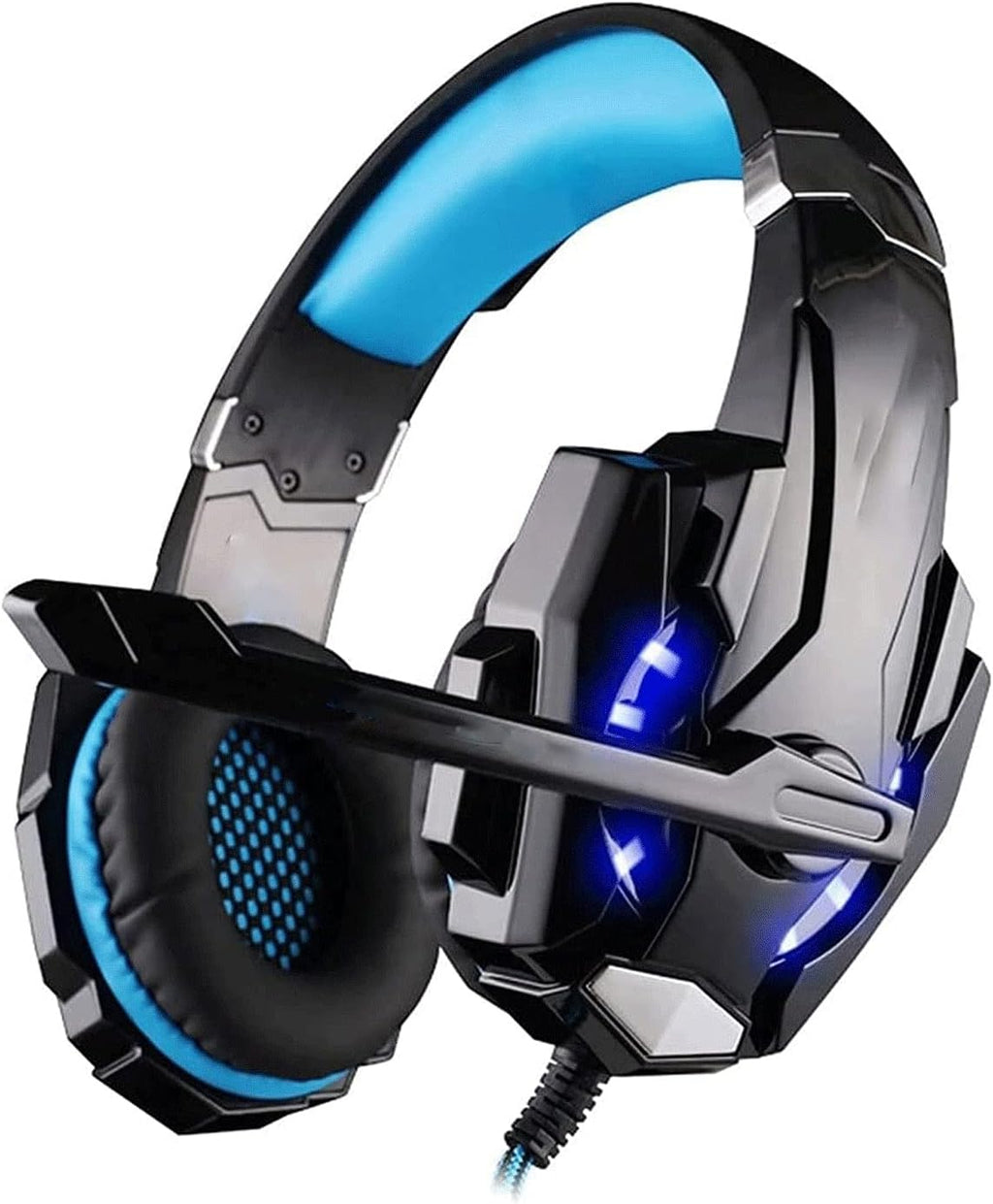 zhanghong LED Lights Wired Gaming Headset, Stereo Surround Sound, Super Soft Over-Ear Pads, One Key Mic Mute, Shock Feeling, Sound Clarity Compatible with 3.5mm Jack (Color : Red)