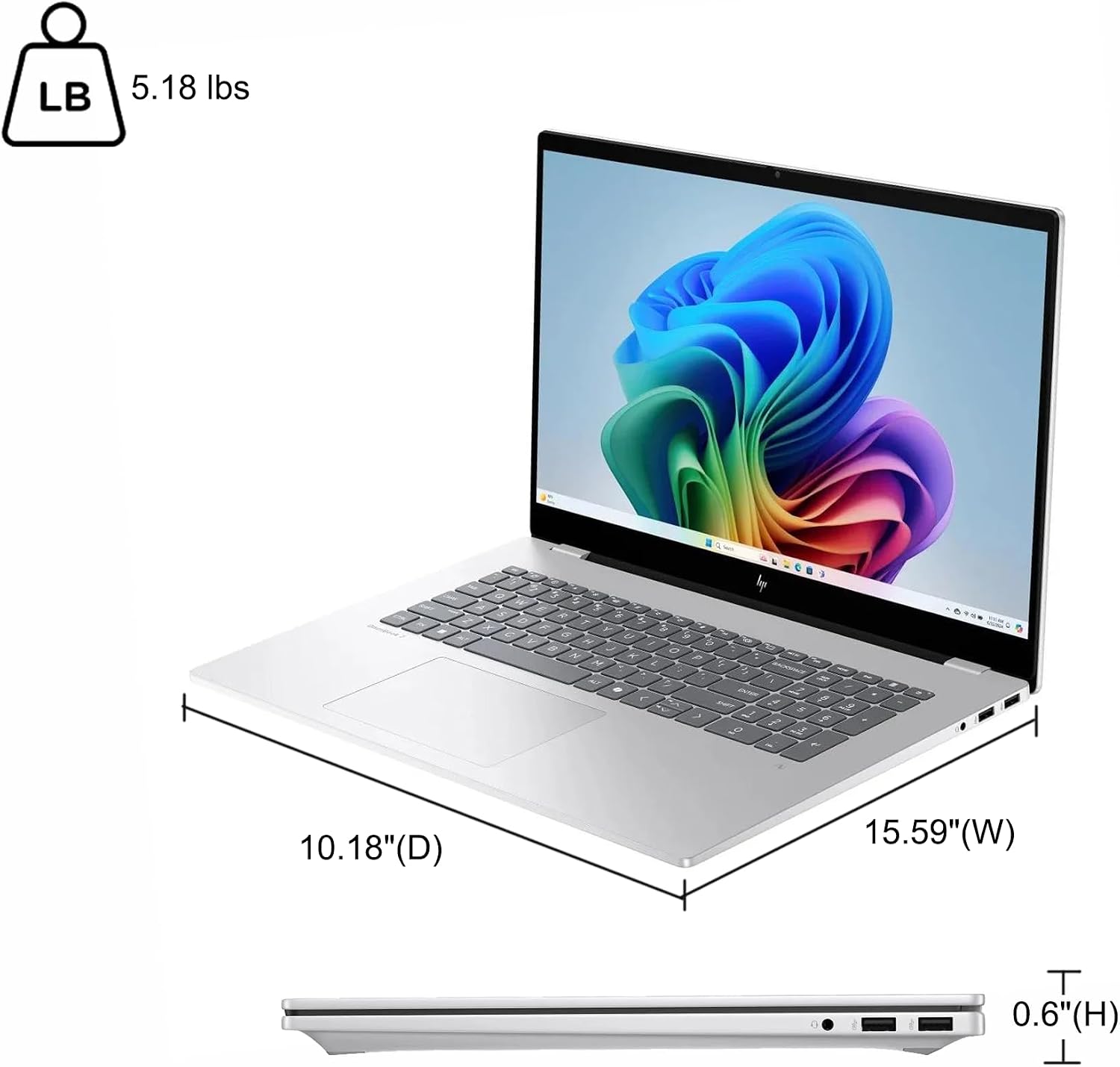 HP OmniBook 7 Laptop 17.3' FHD IPS Touch (400nits, 100% sRGB) Intel 8-core Ultra 7 258V (Up to 47 Tops) 32GB DDR5 4TB SSD for Creator Business Professional Backlit IR Camera Win11Pro ICP Hub