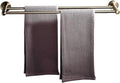 ZHOUXIAO Stainless Steel Double Towel Bar Shelf for Bathroom, 2-Tier Heavy Duty Brushed Nickel Towel Rack Rail Hanger Shower Hand Dish Towel Washcloth Holder Organizer Wall Mounted Kitchen (50cm)
