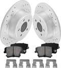 Anpulsero Rear Brake Pads And Rotors Kit Compatible with 2006-2020 Dodge Charger, 09-18 Challenger, Automotive Replacement Brake Kits Geomet 53021 D1057-7964 Drilled And Slotted Rotors 320mm(12.6in)