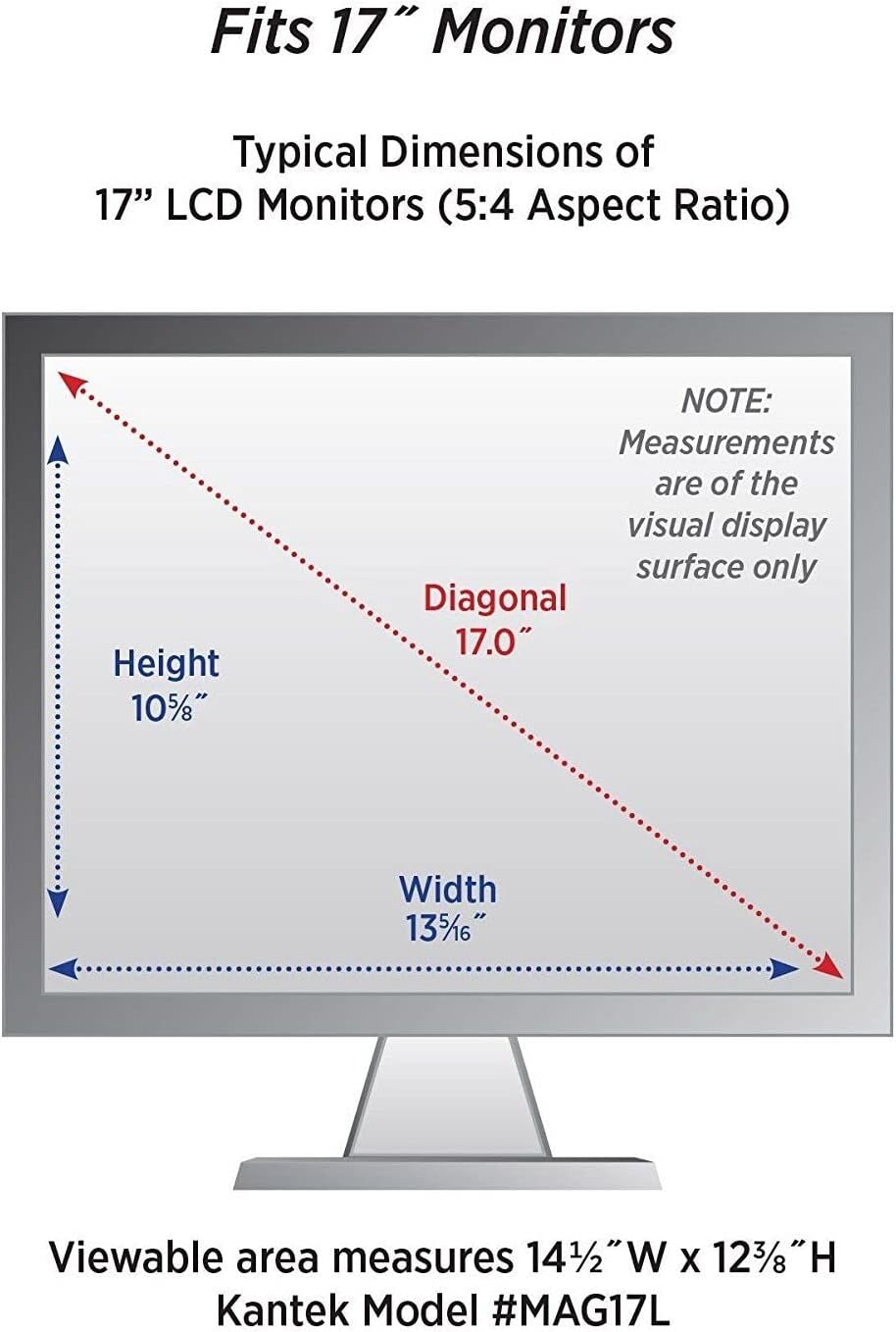 Kantek MAXVIEW Desktop LCD Screen Magnifier, Fits 17' 5:4 Aspect Ratio (Not Widescreen) Not for use with Laptops, Magnifying Computer Monitor Filter, Lightweight Optical Grade Fresnel Lens