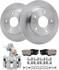 Detroit Axle - Rear Brake Kit for 03-07 Honda Accord, 04-08 Acura TSX, 10.24'' inch Disc Brake Rotors Ceramic Brake Pads Brake Caliper 2004 2005 2006 2007 Replacement