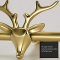 Towel Rack Towel Rail Creative Deer Head Stowel Rack High-Grade Copper Towel Rail Wall Mounted Towel Rack Bathroom Hotel Supplies Towel Bar Towel Holder/A-Gold/Double Bar