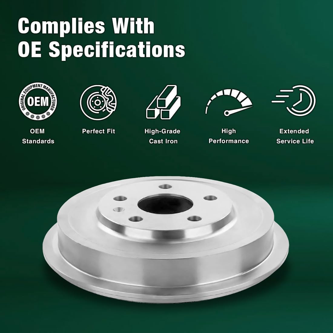 9.62inch(244.35mm) Brake Drum Rear fits Ford Fiesta 1.6L 2011 2012 2013 2014 2015 2016 2017 2018 2019, fits Ford Fiesta 1.0L 2014 2015 2016 2017 Rear Left Right 2X Replacement Drum Brake Kit