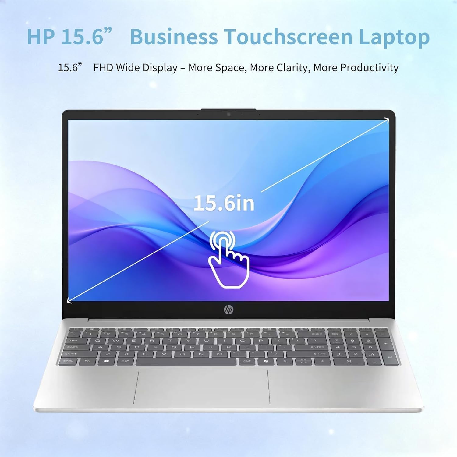 HP 15 Touchscreen Laptop Computer - 15.6' FHD IPS, Intel 10-Core i7 1355U CPU, 32GB RAM + 1TB SSD, Intel Iris Xe Graphics, Numeric Pad, WIFI6, Copilot AI PC, Win11 Pro, w/Accessoires