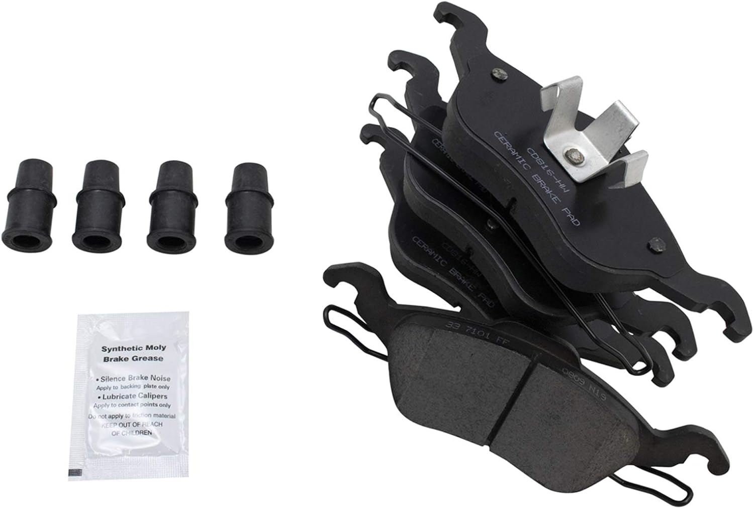 TRQ Front Brake Pad and Rotor Set Ceramic Rotors Calipers Hoses Compatible with 2000-2004 Ford Focus