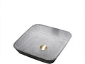Bathroom Vessel Sink Crystal Glass Vessel Bowl Sink Square Vessel Sink Art Basin Counter Top Installation Bathroom Vanity Sinks with Brass Pop Up Drain-Gold (Silver)