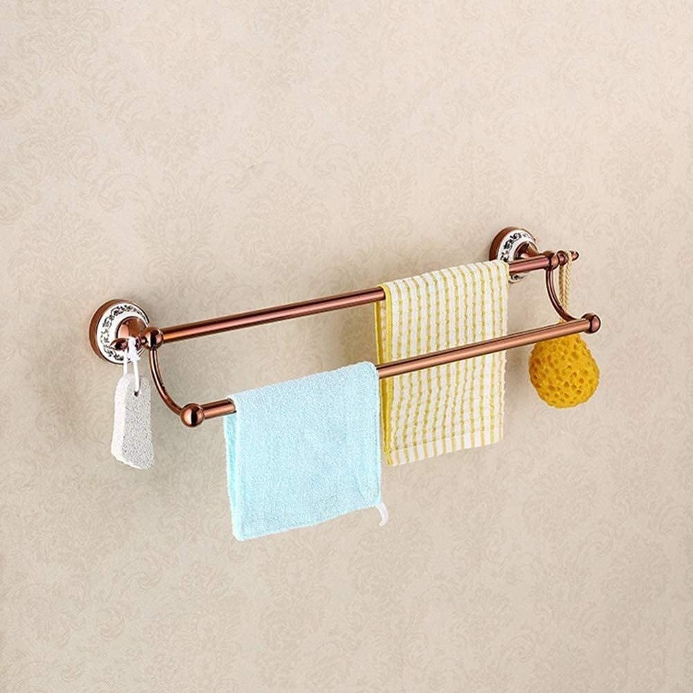Generic Towel Rack Bathroom Stainless Steel Bathroom Hardware Hanging Bathroom Rose Gold Double Towel Rack The New