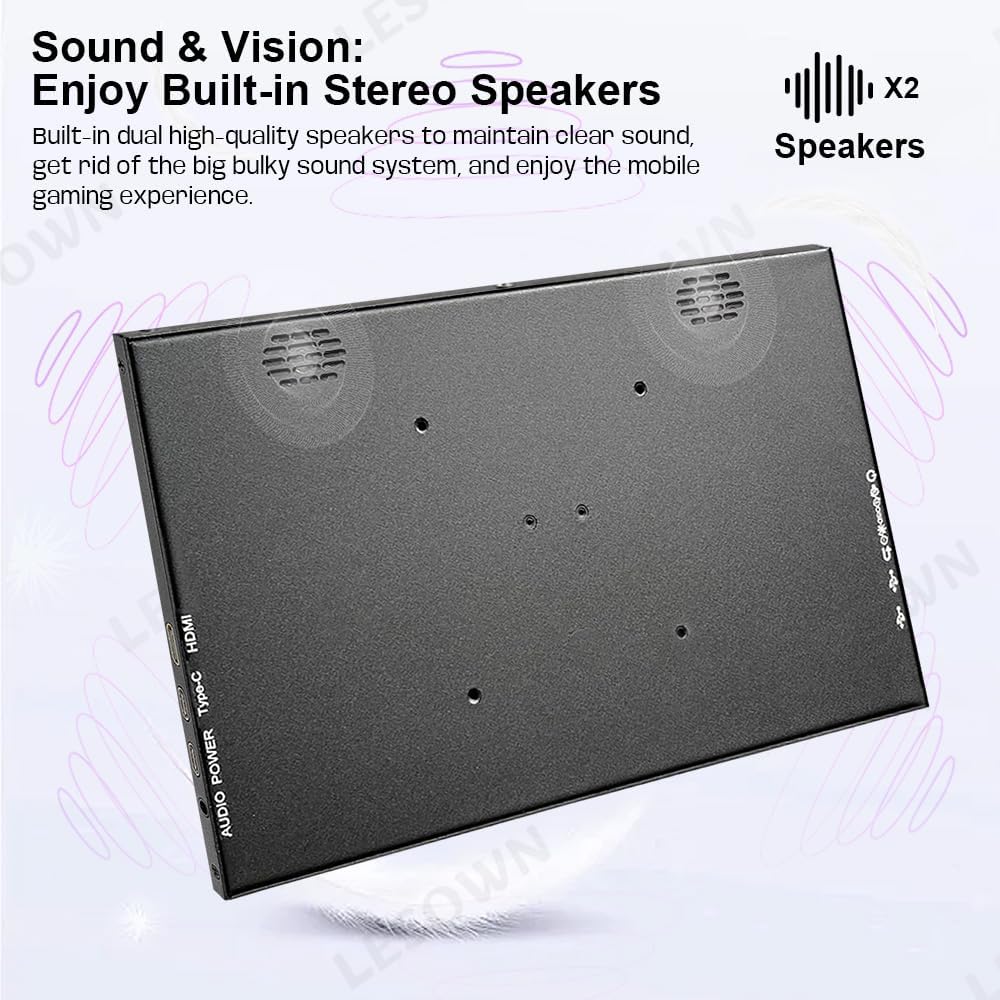 10.1 inch Touchscreen Small Portable Monitor 2.5K 2560x1600 IPS Screen Display USB-C HDMI Travel Secondary Computer Monitor for CCTV Gaming Windows PC with Speakers