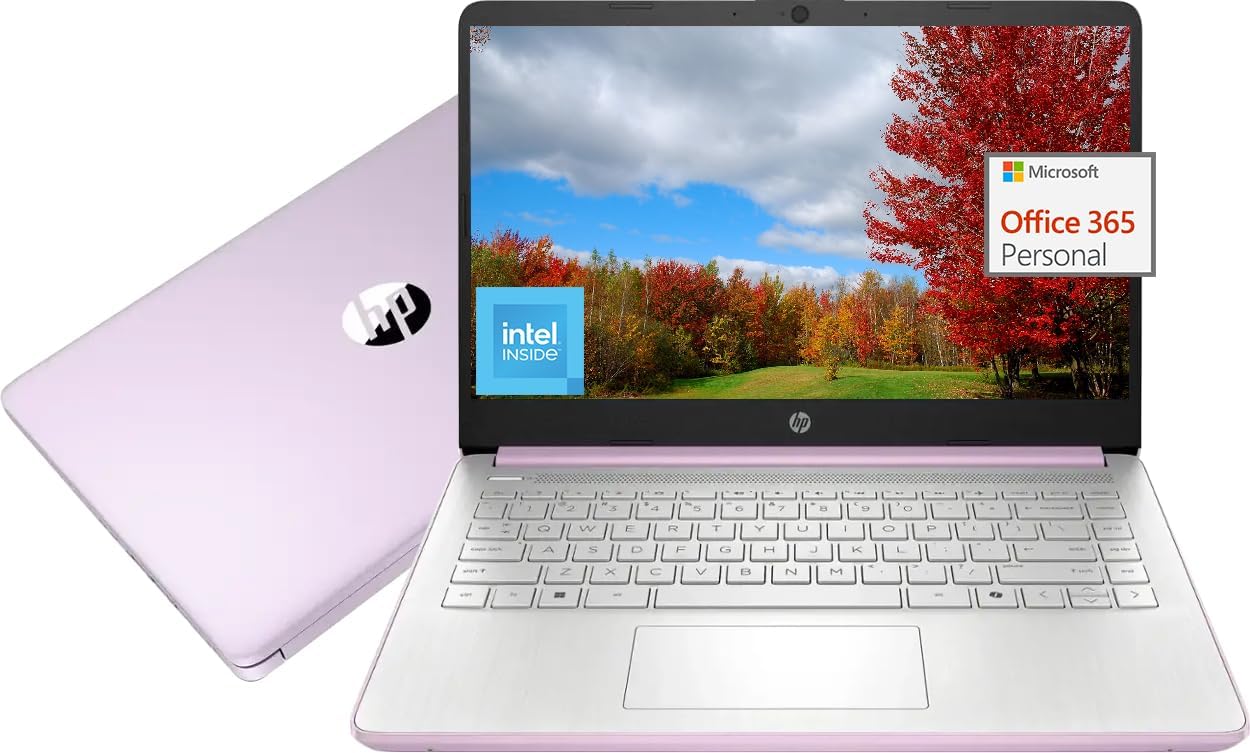HP Laptop 14' for Students & Business, Intel Quad-Core Processor(Beat i3-1115G4), 1 Year Office 365, 8GB RAM, 256GB Storage(128GB UFS + 128GB SD Card), Wi-Fi 6, Webcam, USB C, Win 11 Pro