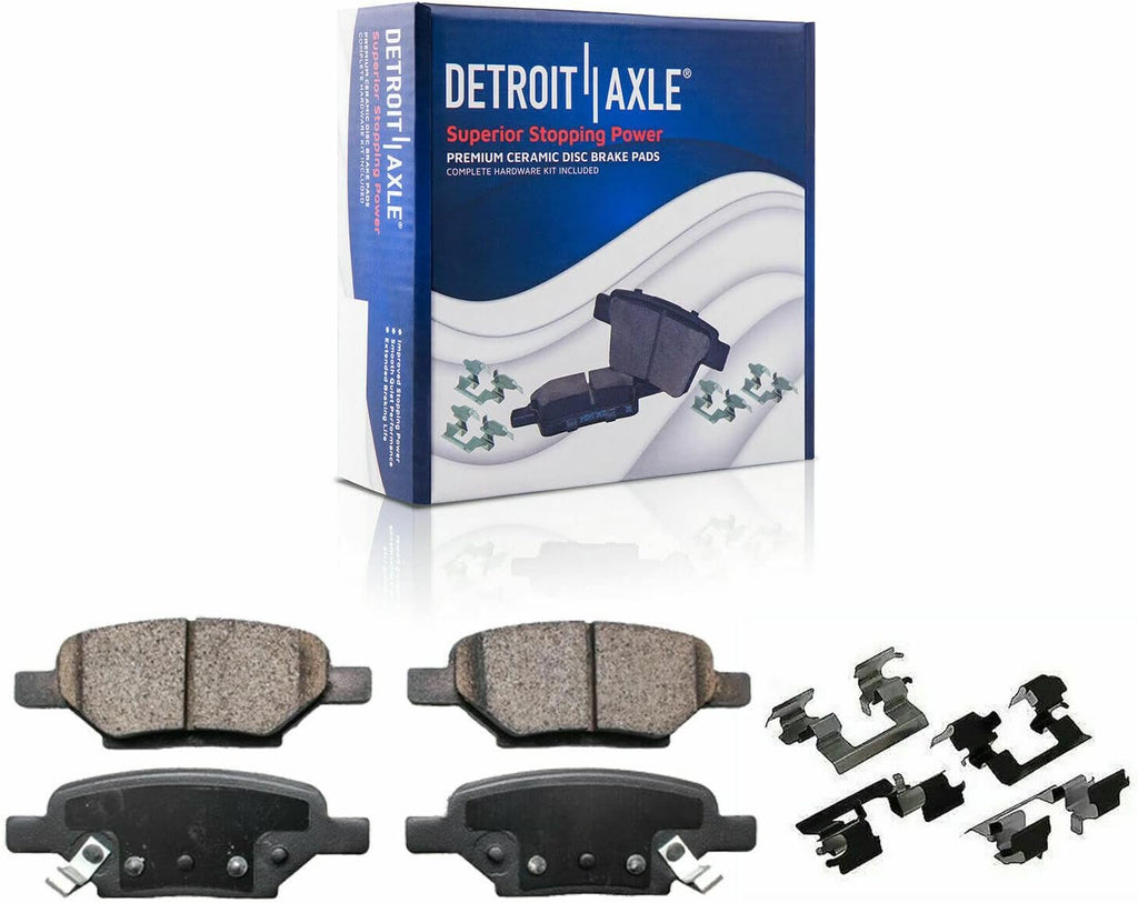 Detroit Axle - Brake Kit for Chevy Malibu Pontiac G6 Saturn Aura, Disc Brake Rotors Brake Pads Wheel Bearing Hubs Wheel Lug Nuts Replacement [11.65'' inch Front & 10.63'' inch Rear Rotor]