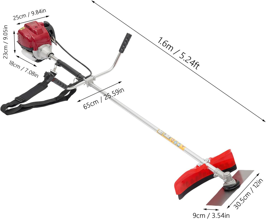 Gas Weed Eater, 35.8CC Cutter Grass Trimmer 2 in 1 Lawn Mower Pruner Tool, 1050W Long Reach Pole Saw Grass String Trimmer w/Tool Kit Bag & Strap for Lawn Garden Landscaping Trimming (35.8CC 4-Stroke)