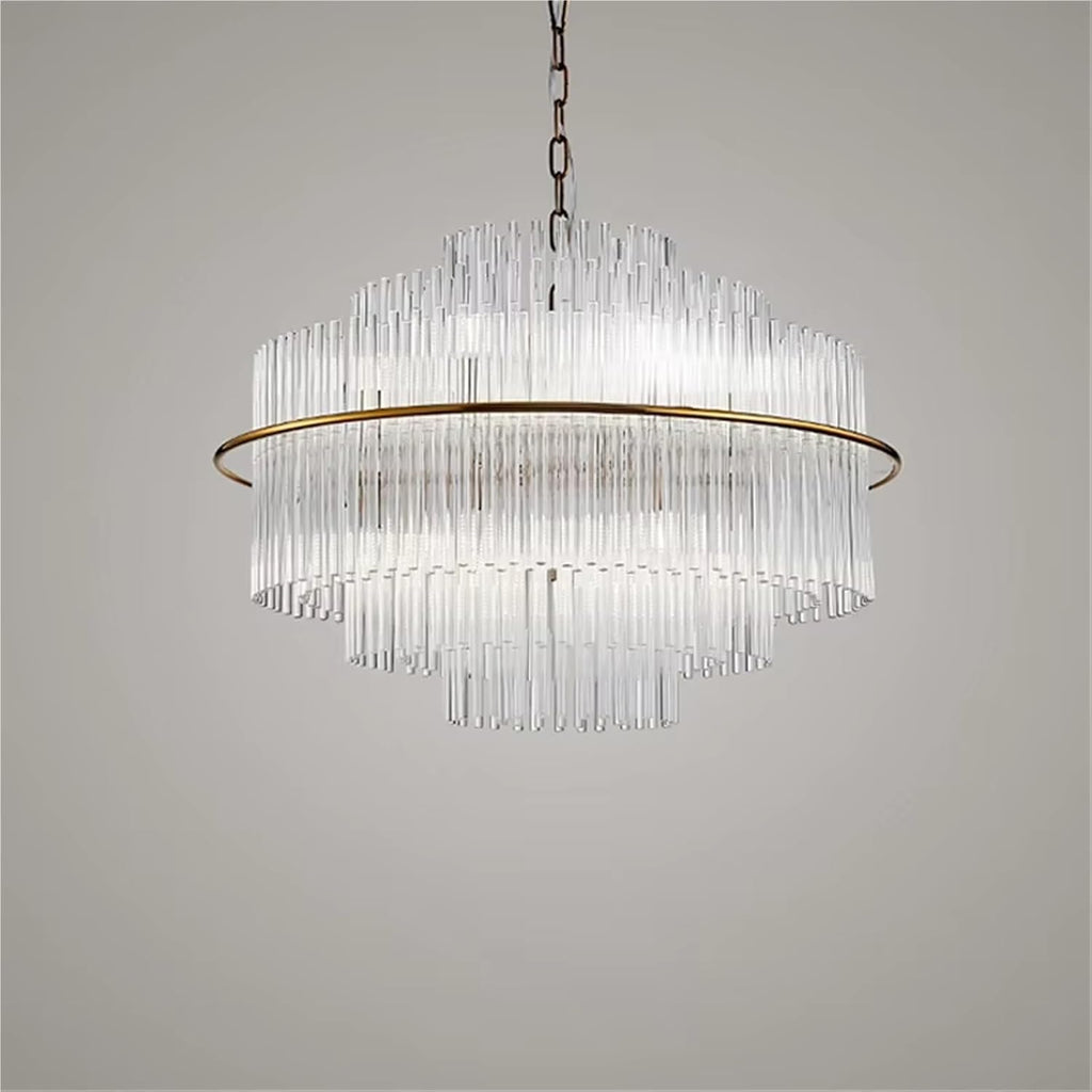 Round Oval Gold Silver Chrome Crystal Designer LED Chandelier Lighting Lustre Suspension Luminaire Lampen for Foyer Dinning Room,Dining Light Fixtures