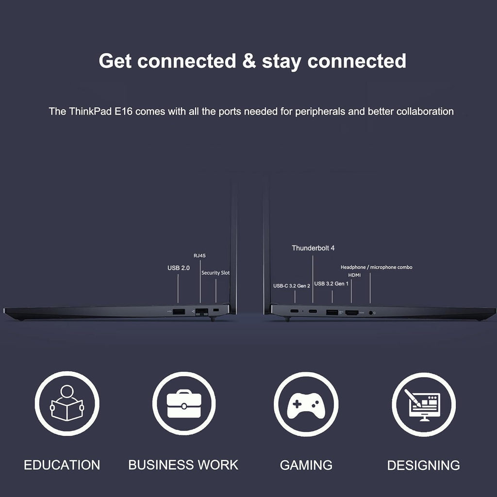 Lenovo ThinkPad E16 Business Laptop (16' FHD+ Touchscreen, Intel 10-Core i7-1355U, 16GB RAM, 512GB SSD) Fingerprint, Backlit KB, 1080P RGB Webcam, Thunderbolt 4, Ethernet, Win 11 Pro w/ AI Copilot