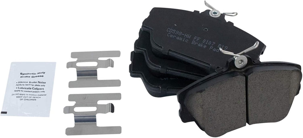 TRQ Front & Rear Ceramic Brake Pad Performance Rotor Shoes & Drum Kit Compatible with Ford