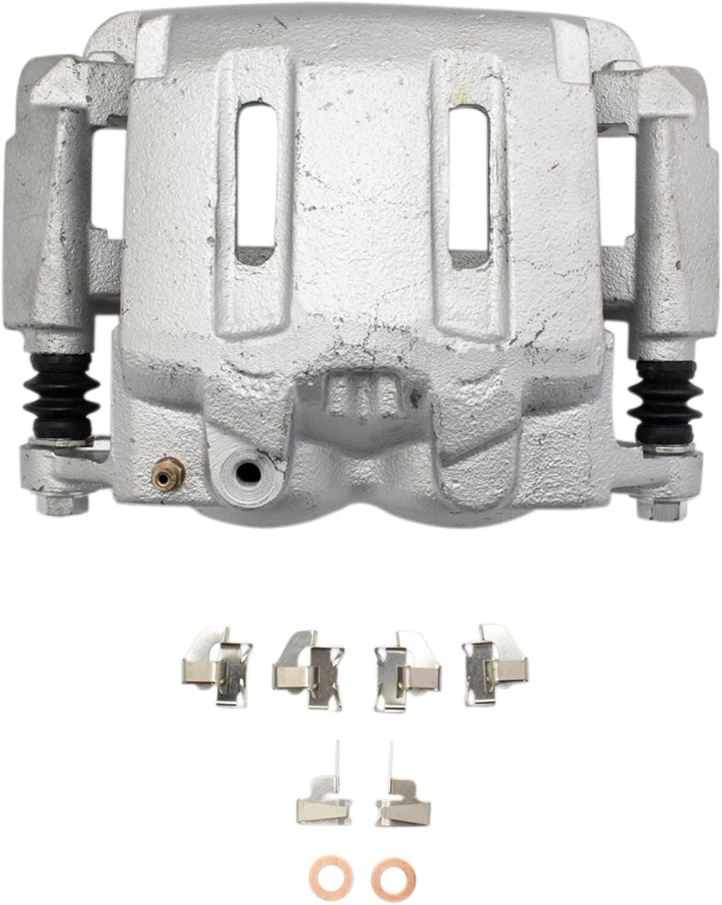 TRQ Front Performance Brake Pad, Caliper, & Rotor Kit Semi-Metallic Premium G-Coated Compatible with 2005-2012 Ford F-250 Super Duty F-350 Super Duty