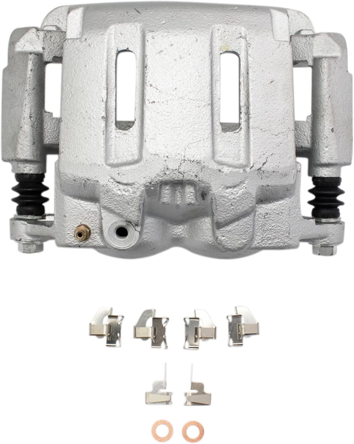 TRQ Front Performance Brake Pad, Caliper, & Rotor Kit Semi-Metallic Premium G-Coated Compatible with 2005-2012 Ford F-250 Super Duty F-350 Super Duty