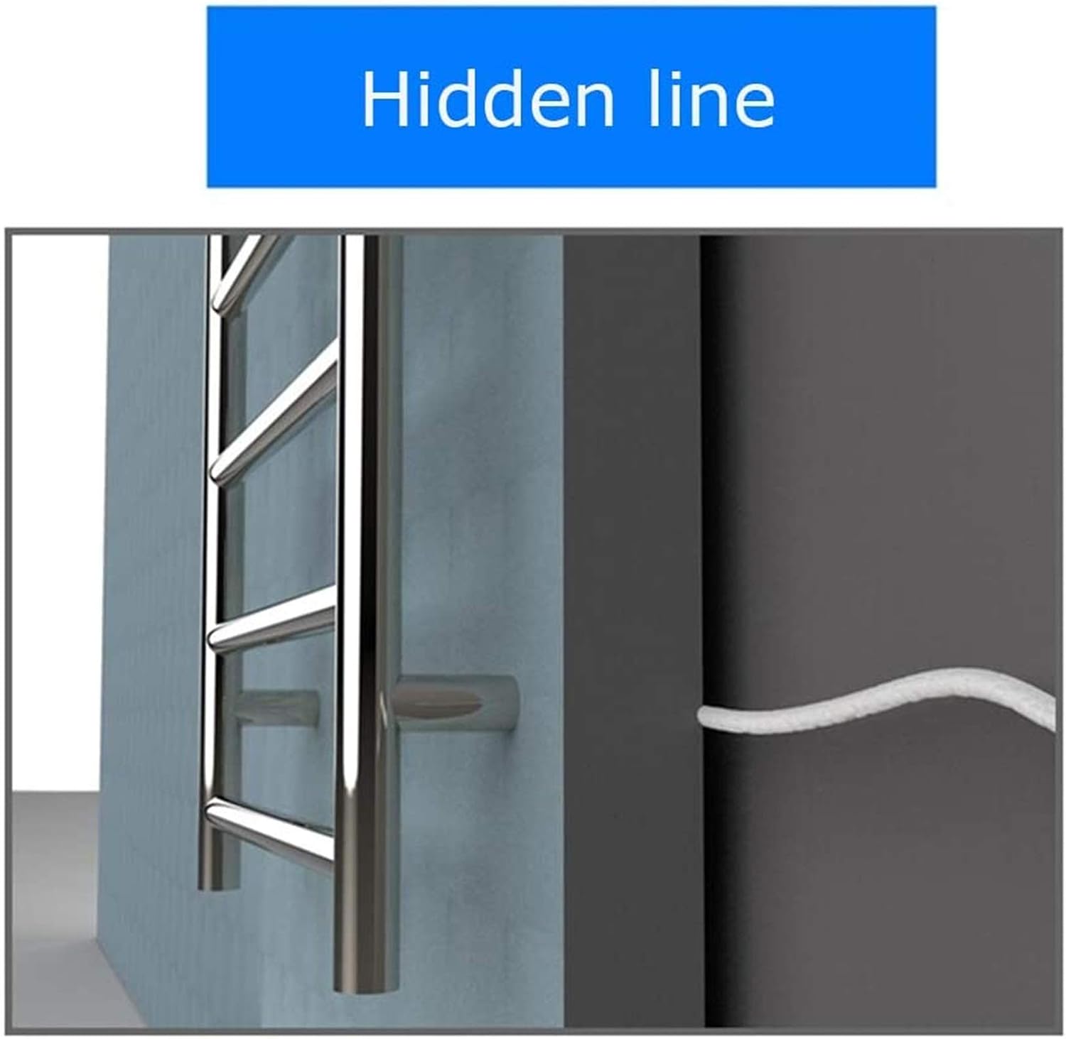 Heated Towel Rail Bathroom Wall Heater Towel Warmer, Wall Mounted Towel Bar, Gold Towel Warmer Creative Modern Stainless Steel, 480X 610X 230Mm,Open Wire,Hidden Wire