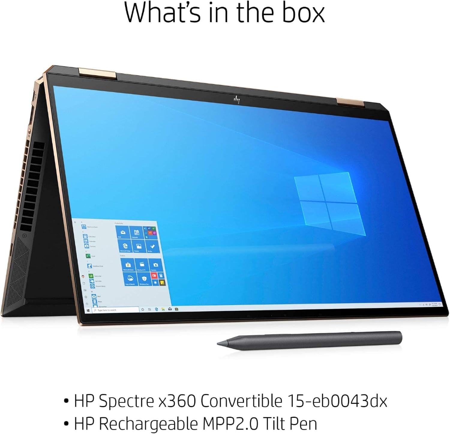HP Spectre X360 15.6 Inch 4K UHD Touch-Screen 512GB SSD + 32GB Optane 1.8GHz i7 2-in-1 Laptop (16GB RAM, Quad-Core i7-10510U, GeForce MX330, Windows 10 Home) Nightfall Black 15-EB0043DX