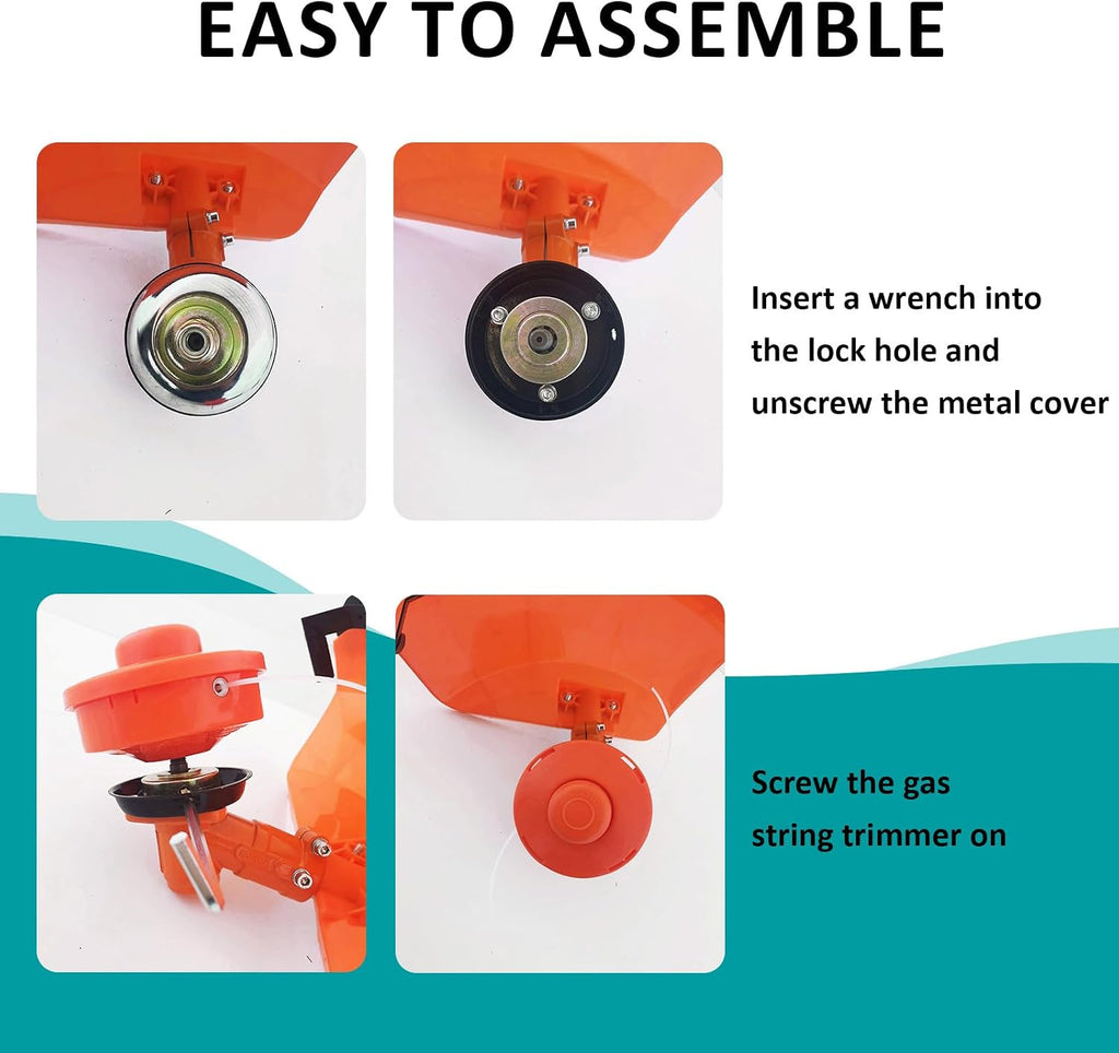 52cc Gas Weed Wacke, 6 in 1 Weed Eater 2-Stroke String Trimmer Brush Cutter Gas Grass Trimmer Lawn Mower Grass Cutter