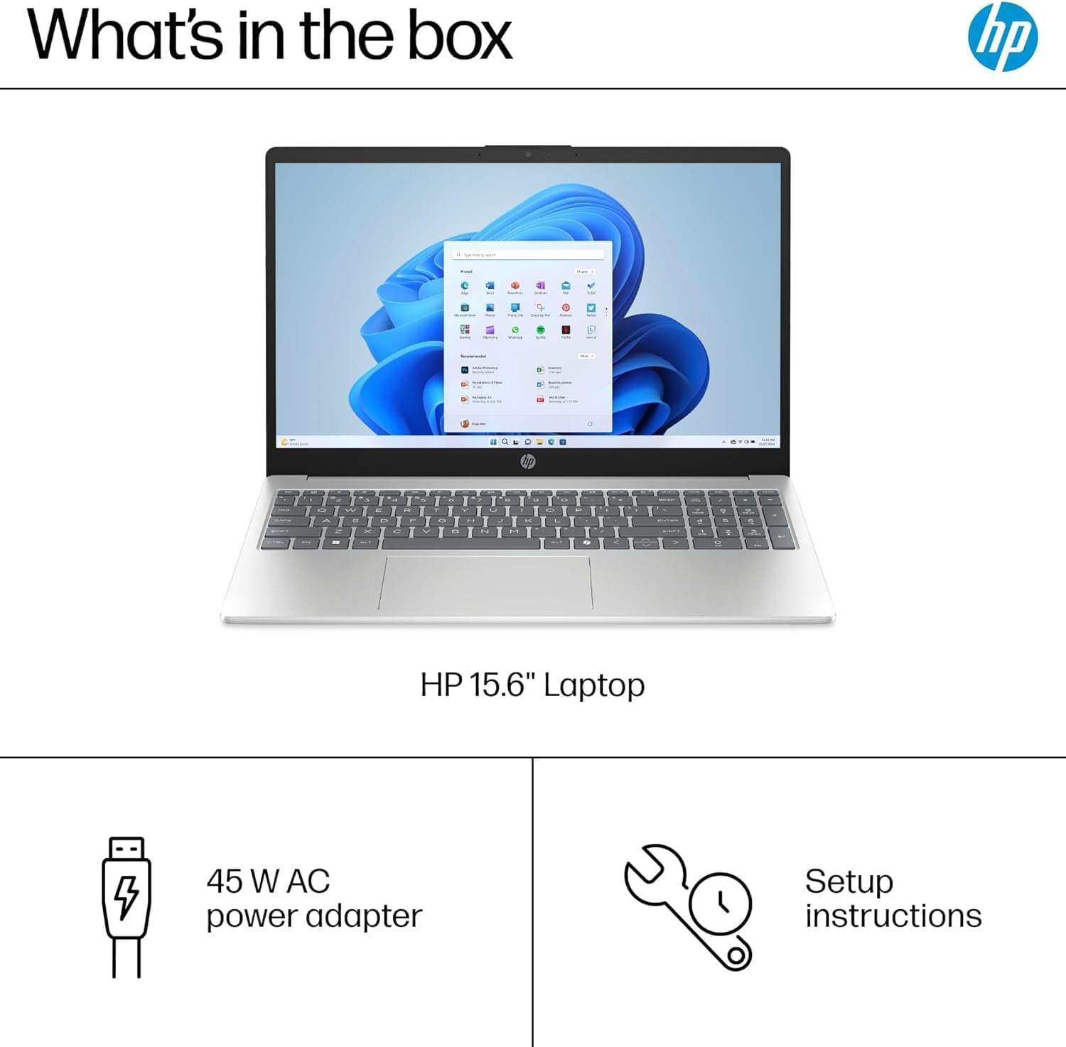 HP 15.6' FHD Laptop, Intel Core i7-1255U Processor, 32GB RAM 1TB PCIe SSD, 256gb 9H Docking Station, Bluetooth, Wi-Fi 6, HDMI, Webcam, Windows 11 Pro, Natural Silver