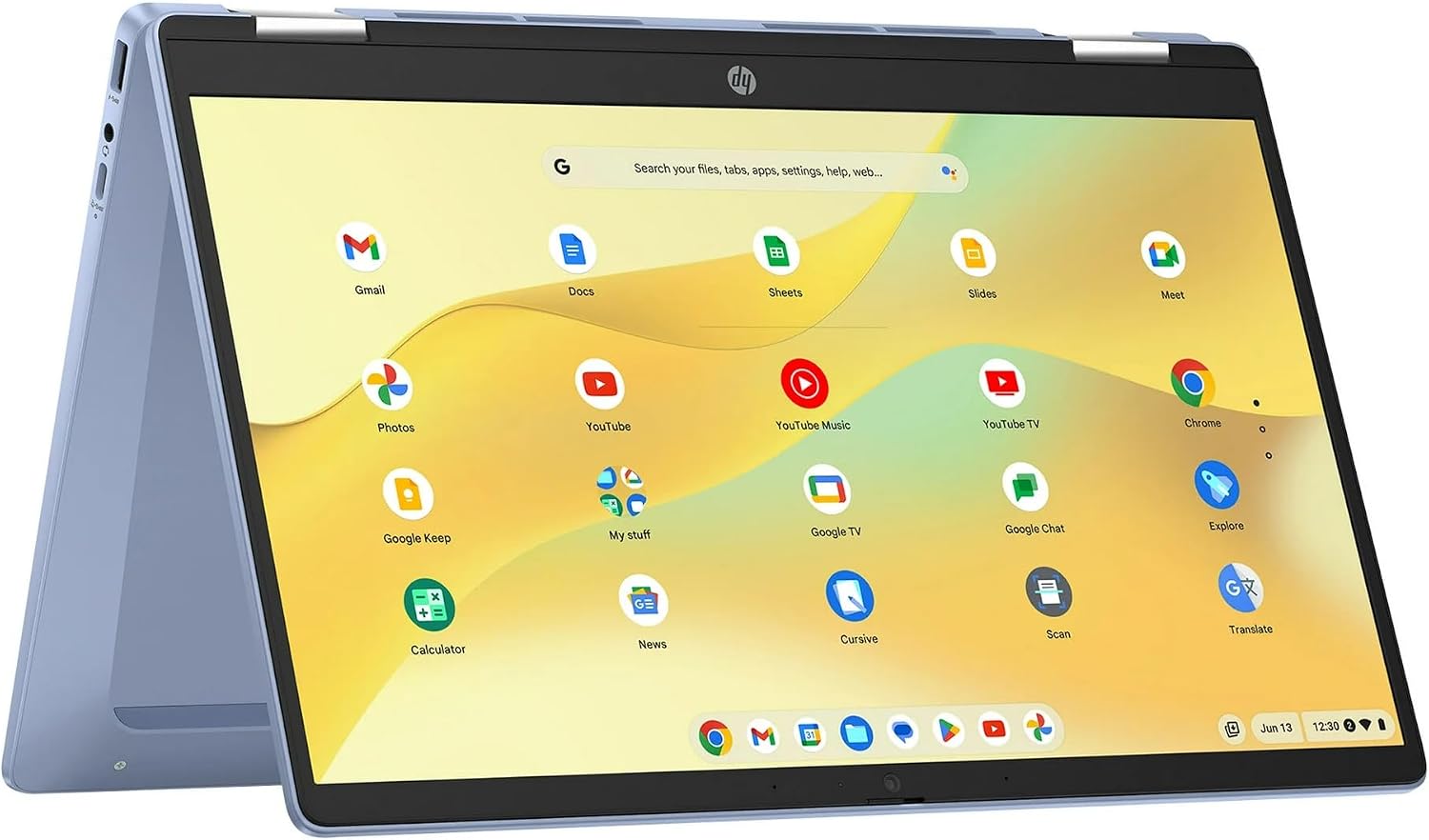 HP Chromebook x360 14 inch FHD IPS Touch 2-in-1 Laptop, Intel Processor N100, 4GB RAM, 64GB eMMC+ 2TB SSD, Copilot AI, Chrome OS, Sky Blue with HEXAccessories