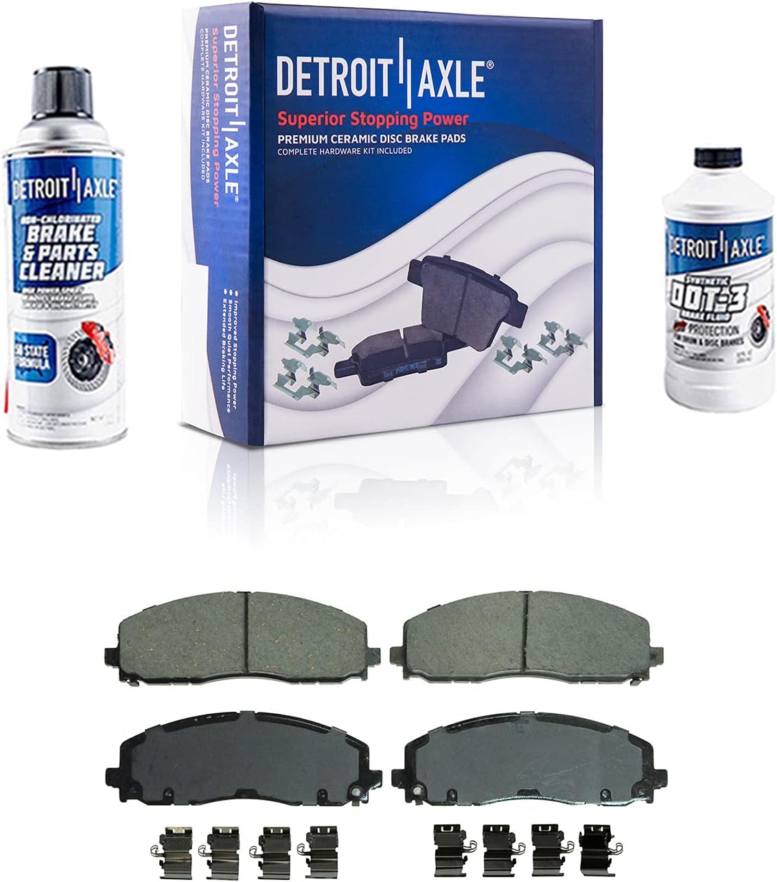 Detroit Axle - Front Brake Kit for Chrysler Town & Country Pacifica Voyager Dodge Grand Caravan Ram C/V Disc Brake Rotors Ceramic Brakes Pads Replacement Brake Calipers: 12.99' inch Rotor