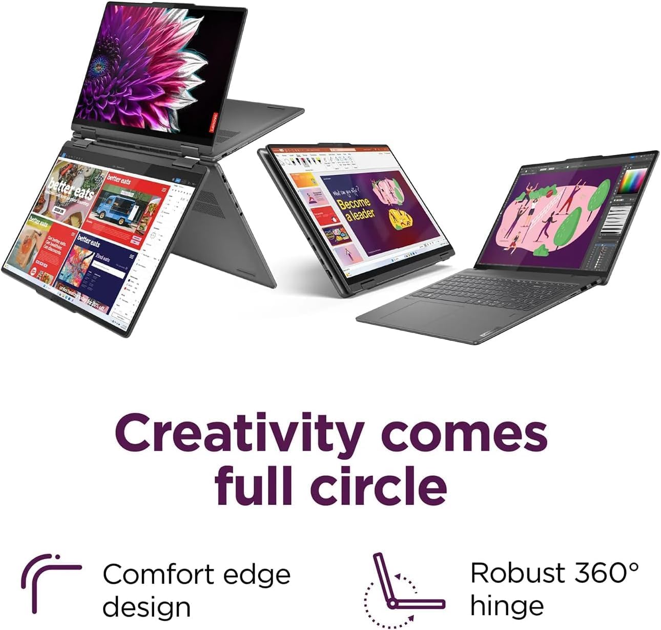 Lenovo Yoga 7i 2-in-1 16' 2K WUXGA Touchscreen Laptop, Intel Core Ultra 5 125U 12-Core Processor, 16GB RAM 1TB SSD, Fingerprint Reader, Backlit Keyboard, Wi-Fi 6E, Windows 11 Home, Storm Grey