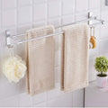 NERDOH Space Aluminum Belt Hook Gold White Black Double Pole Punch-Free Wall Hanging Towel Rack-C2 Wall Mounted Towel Bar Hanging for Kitchen Bathroom Cupboard