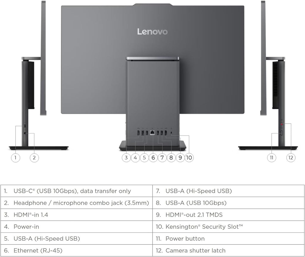 Lenovo ThinkCentre All-in-One Desktop Computer, 27' FHD Touchscreen, 10-core Intel Core i7-13620H Processor, 32GB DDR5, 2TB SSD, Wi-Fi 6, USB-C, HDMI in&Out, Wired KB&Mouse, Windows 11 Pro