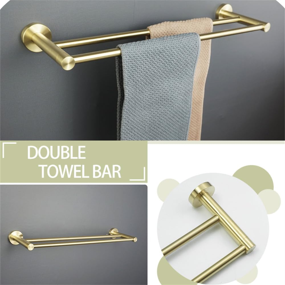 Towel Rack Brushed Gold Wall Mount Shelf Toilet Bathroom Hardware Paper Holder Towel Rack Rod Hanger Bathroom Accessories Single Towel Rack B