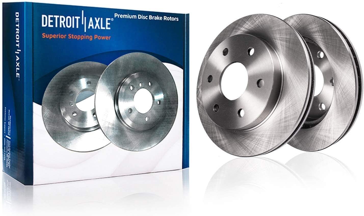 Detroit Axle - 4WD Front Disc Rotors Brake Pads Wheel Hubs + 24pc Lug Nuts w/keys Replacement for Chevy GMC Sierra Silverado 1500 Escalade ESV EXT- 32pc Set