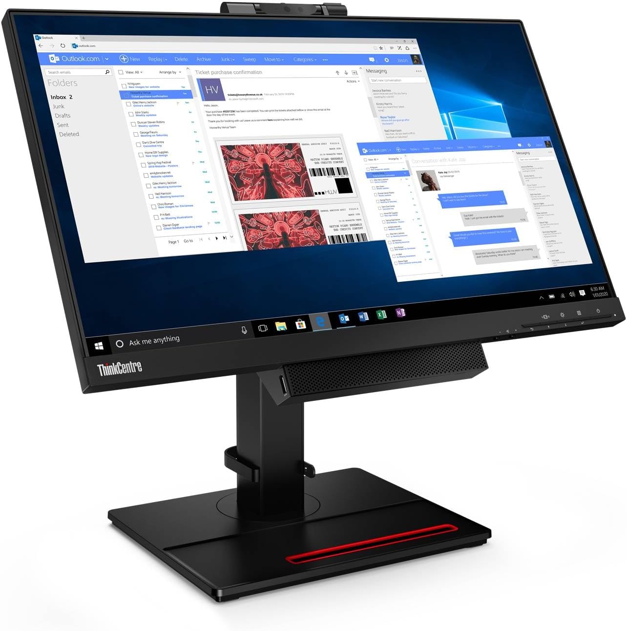 Lenovo ThinkCentre Tiny-in-One 24 Gen 4 23.8' Full HD WLED LCD Monitor - 16:9 - Black - 24' Class - in-Plane Switching (IPS) Technology - 1920 x 1080-16.7 Million Colors - 250 Nit - 4 ms w