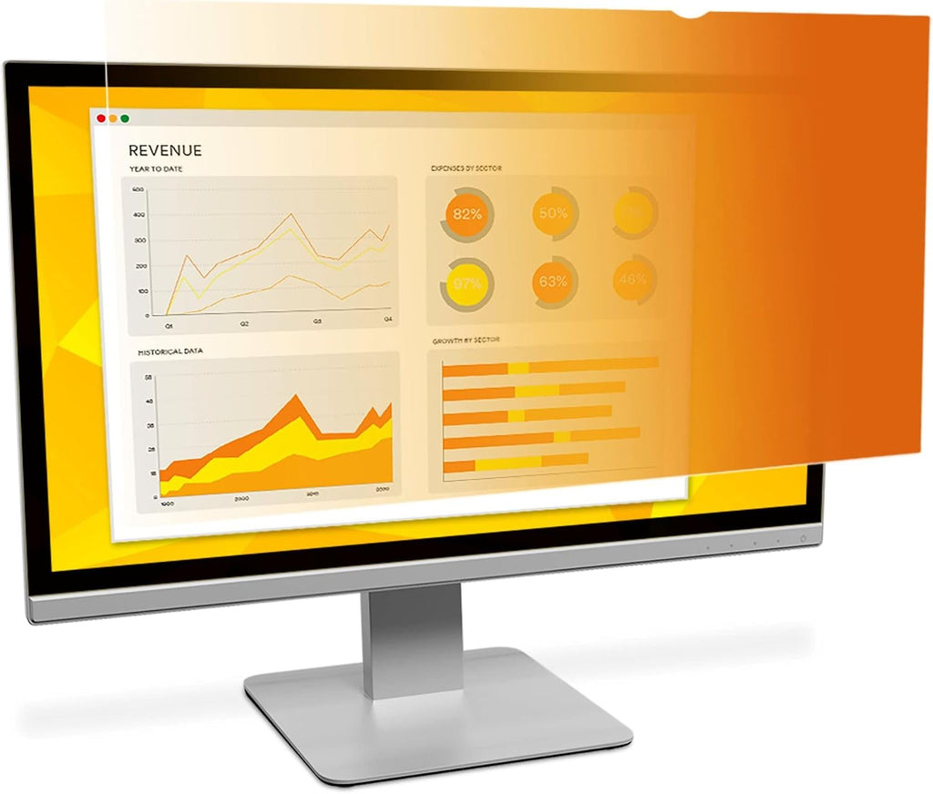 GF240W1B 3M Gold Frameless Privacy Filter For 24inch Widescreen Monitor, 16:10 Aspect Ratio