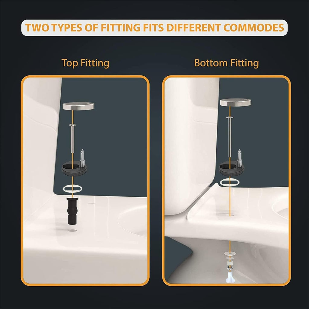 16.5 in Toilet Seat,Round Toilet Seat Cover Thicken Heavy Duty Non-Slip Toilet Lid Quick Release Easy Cleaning,Resin Toilet Seat with Adjustable Hinges,Silver，Gold Foil