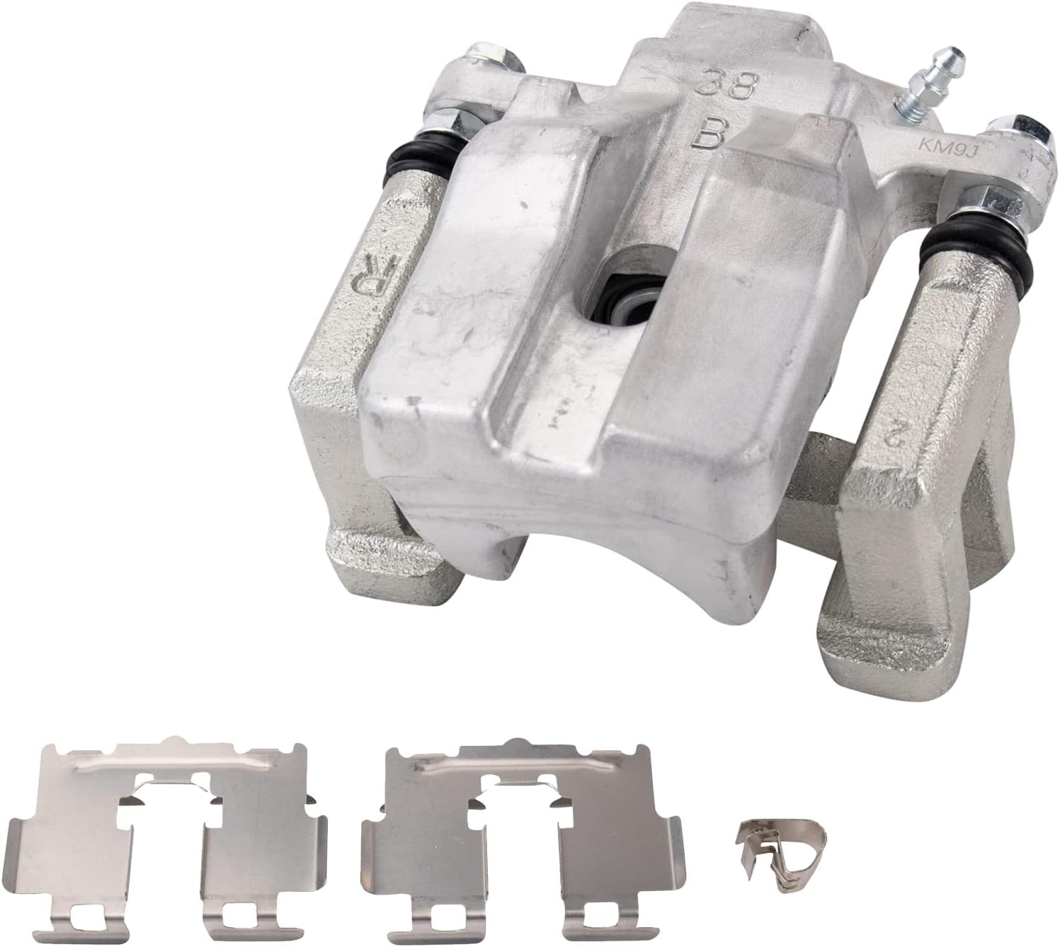 TRQ Rear Brake Pad and Rotor Set Ceramic Solid Rotors Calipers Compatible with 2012-2017 Toyota Camry 2013-2015 Avalon