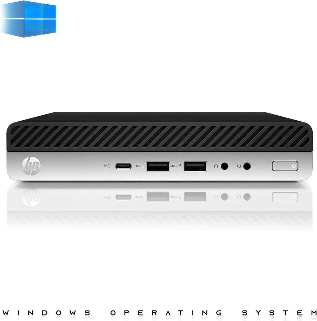 HP G3 Tiny Mini Desktop PC, Intel Core i5, 32GB RAM, 1TB SSD with 24 inch Curved Monitor, AI Enabled RGB Keyboard Mouse, RGB Soundbar and Webcam Windows 11 (Renewed)