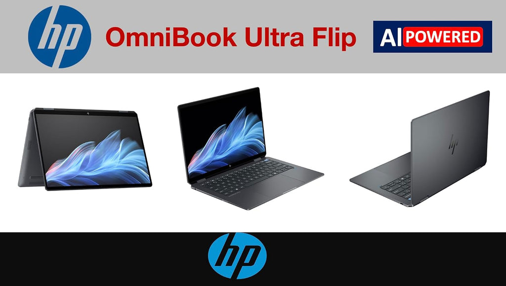 HP OmniBook Ultra Flip (Next Gen Spectre X360) 2-in-1 Laptop 14.0' Touchscreen OLED 2.8K Display (Intel Ultra 7-256V, 16GB LPDDR5X, 2TB PCIe SSD, Backlit KB, Fingerprint, Win 11 Pro) with DKZ Hub