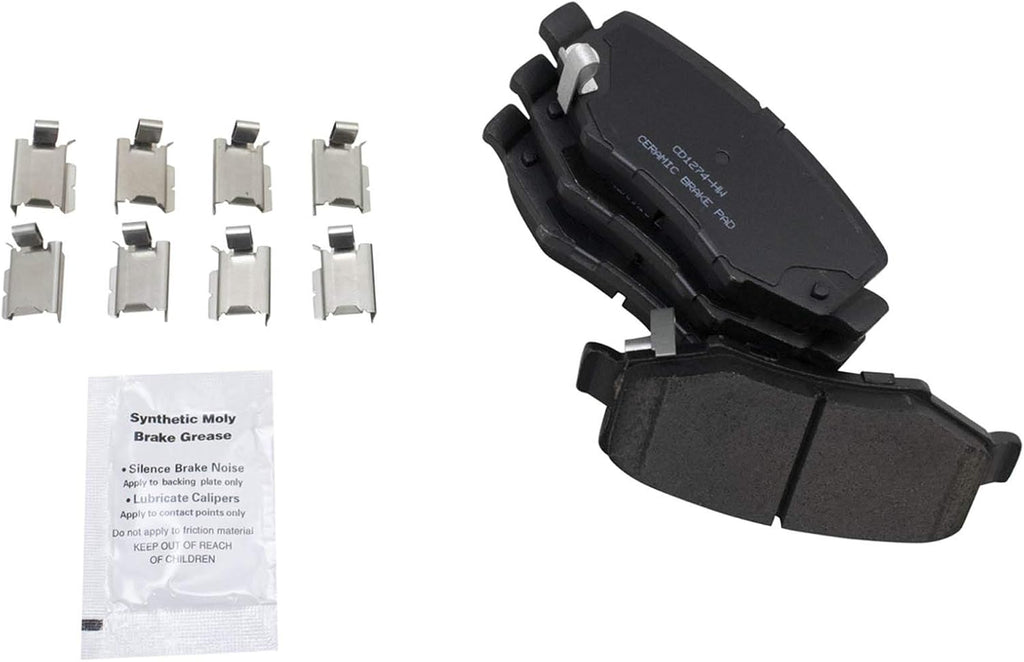 TRQ Rear Brake Pad and Rotor Set Ceramic Rotors Calipers Compatible with 2007-2017 Jeep Wrangler 2018 Wrangler JK