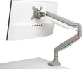 Kensington SmartFit One-Touch Monitor Arm – Height Adjustable Gas Spring for Single Monitor, 13″–32″, 360° Rotation, ±90° Tilt, Cable Management – White (K55470WW)