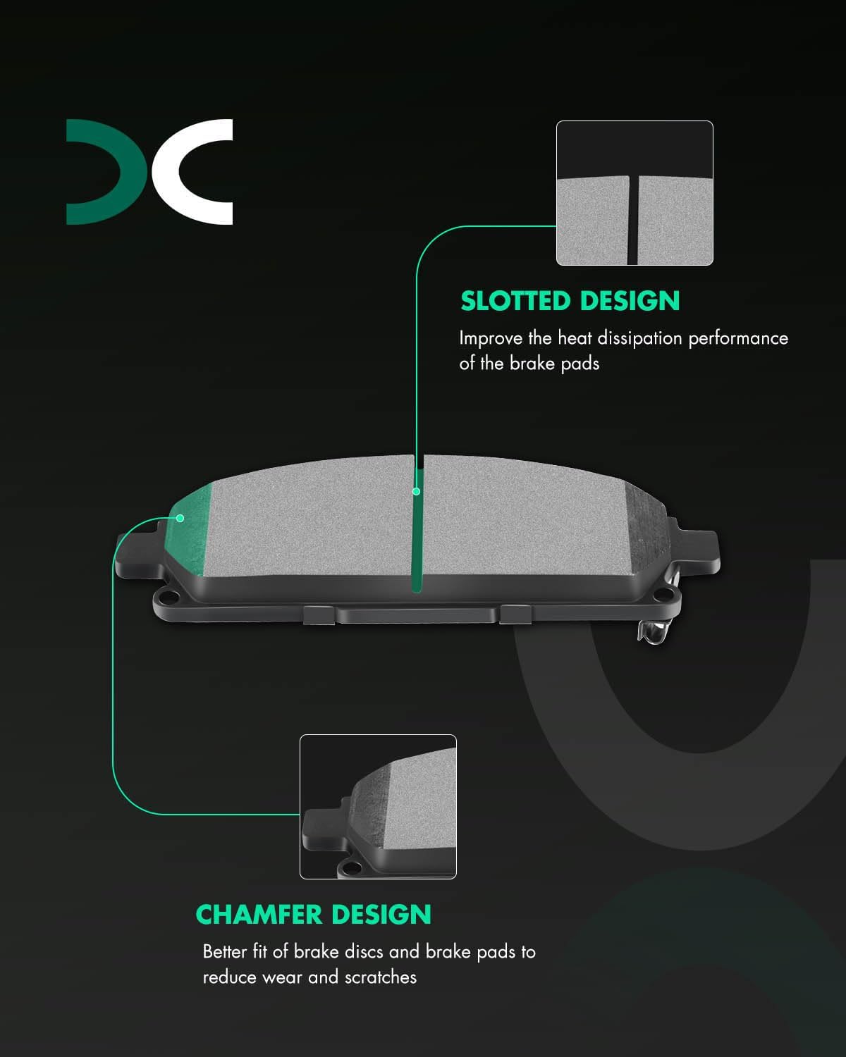 SCITOO Front 11.41' Brake Pads and Rotors Kits Fit For Nissan Quest 2004 2005 2006 2007 2008 2009 2011 2012 2013 2014 2015 2016 2017