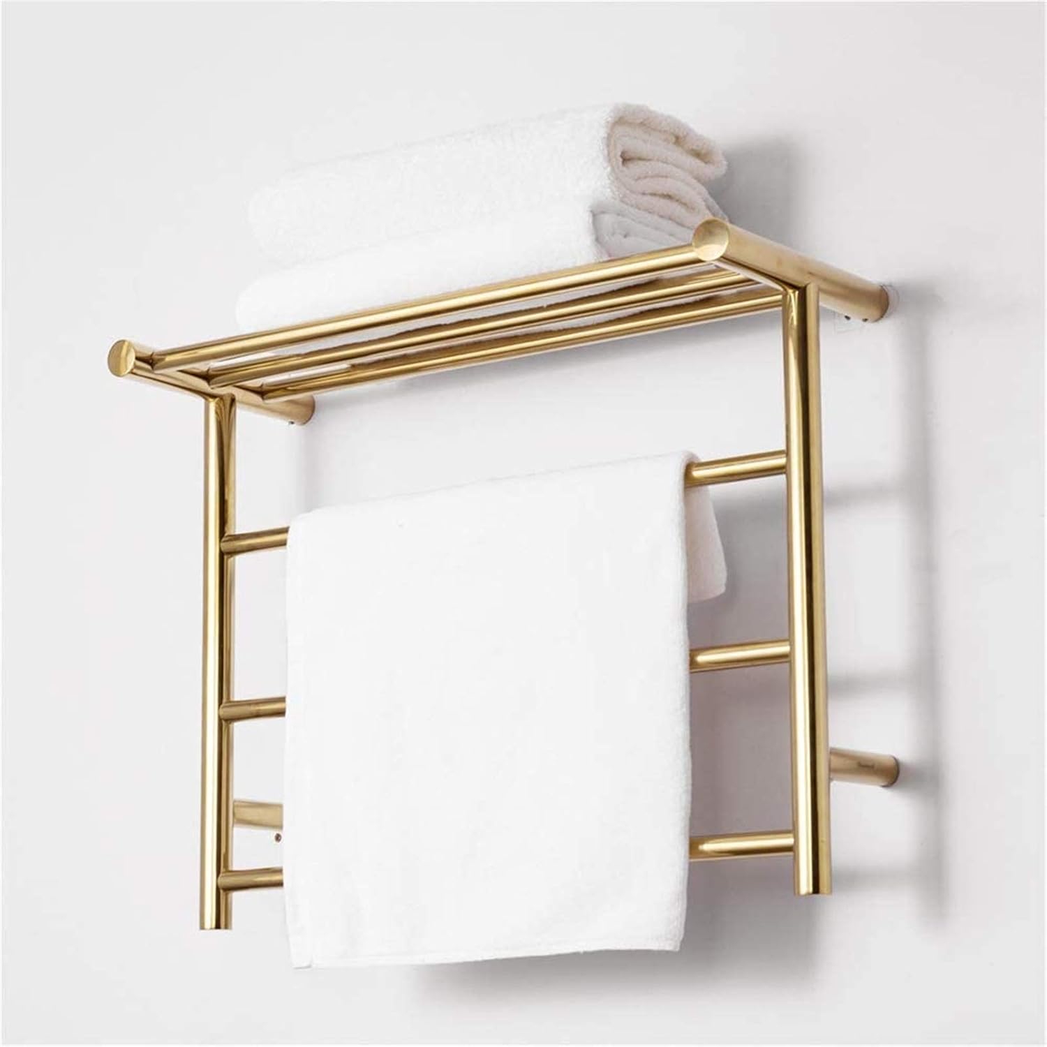 Heated Towel Rail Bathroom Wall Heater Towel Warmer, Wall Mounted Towel Bar, Gold Towel Warmer Creative Modern Stainless Steel, 480X 610X 230Mm,Open Wire,Open Wire