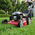 Self Propelled Gas Lawn Mower, 141cc 4-Stroke Engine, 20-Inch Walk-Behind Mower, 3-in-1 Mulching, Side Discharge & Rear Bagging, 7-Position Height Adjustment, 13.2-Gallon Grass Bag, High Rear Wheels