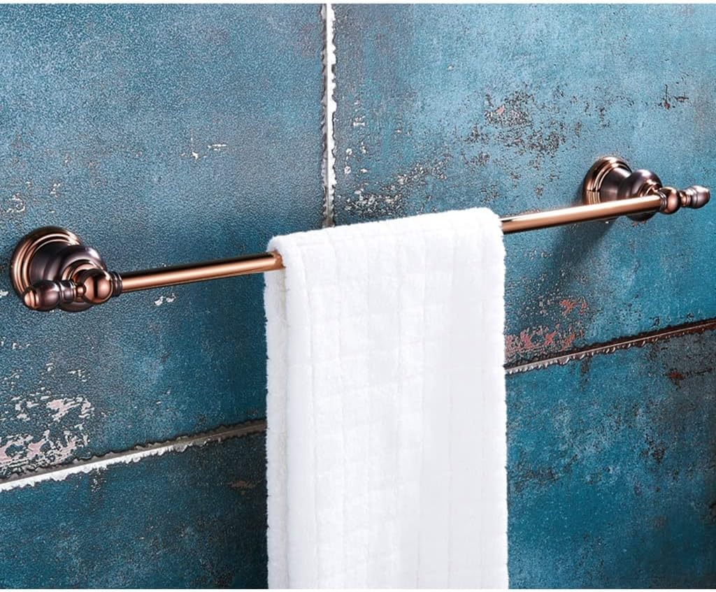 Bathroom Hardware Set Brown Bronze Rose Gold Towel Rack Set Towel Bar Toilet Paper Holder Towel Ring Wall Mounted Bathroom Accessories Kit Wall Mounted,Single Glass(Single Lever)