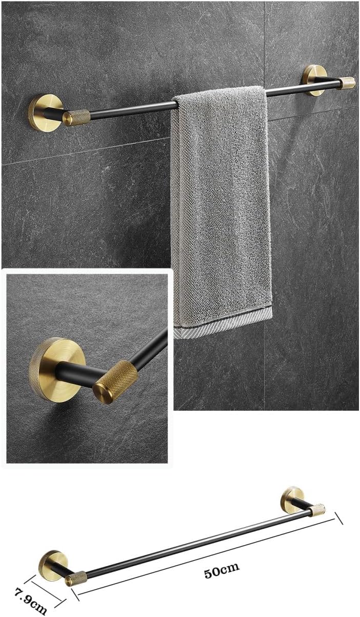 Stainless Steel Bathroom Hardware Set Bathroom Accessories Black Towel Rail Bar Rack Gold Towel Bar Shelf Towel Holder,Single Hanger