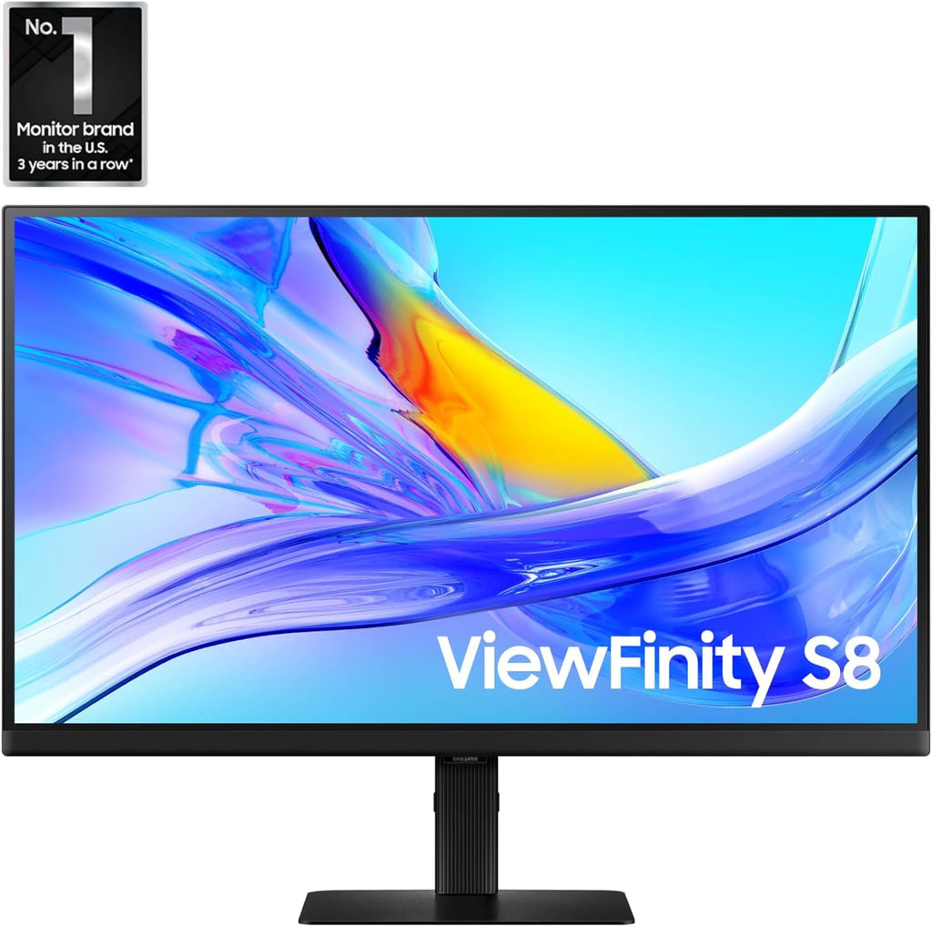 SAMSUNG 32-Inch ViewFinity S8 (S80UD) 4K UHD High Resolution Monitor with HDR10, USB-C, Height Adjustable Ergonomic Stand, Built-In KVM Switch, Advanced Eye Care, LS32D804UANXGO