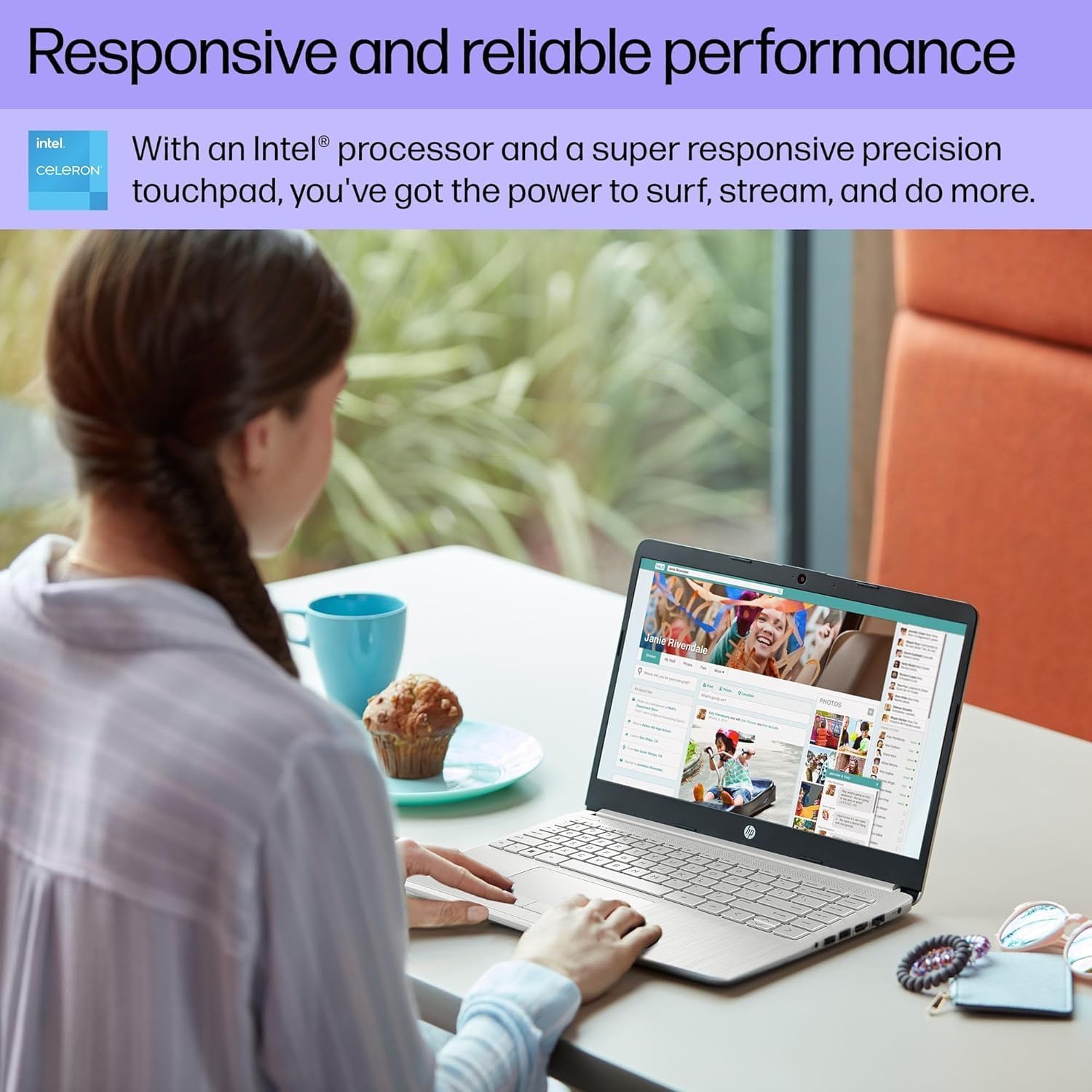HP 14 inch Laptop Student & Business, Intel Celeron N4120, 4 GB RAM, 64GB eMMC, Microsoft Office Lifetime License, Intel UHD Graphics, Thin & Portable, Ultra Light, Webcam, Windows 11 Pro